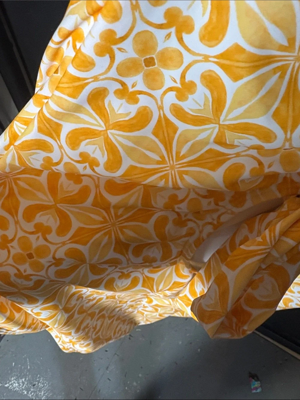 Shade & Shore Yellow Tile-Print Scoop One-Piece Swimsuit